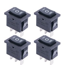 / 4Pcs Square Momentary Rocker Switch ON-Off-ON SPDT 3 Pin 3 Position 6A 250V...
