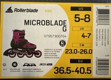 Rollerblade MICROBLADE G Fitness Inline Skate - Pink Kids Girls 5-8