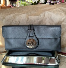 CHLOE TURN LOCK CLUTCH BAG GUNMETAL GREY 100% GENUINE