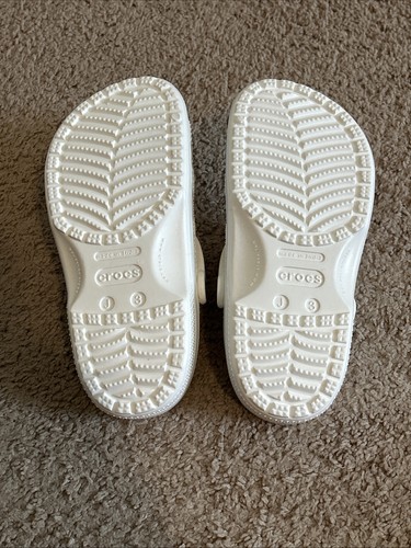 Crocs Kinder Classic Clogs - Weiß/Weiß Größe J3. Neu ohne Etikett - Bild 5 von 6