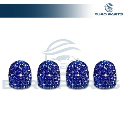 4PCS Navy Blue Bling Crystal Diamond Stem Car Tire Tyre Valve Dust Cap Cover