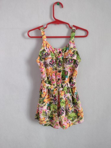 Wonder Nation Floral Rayon Romper With Pocket's Girl's 4T
