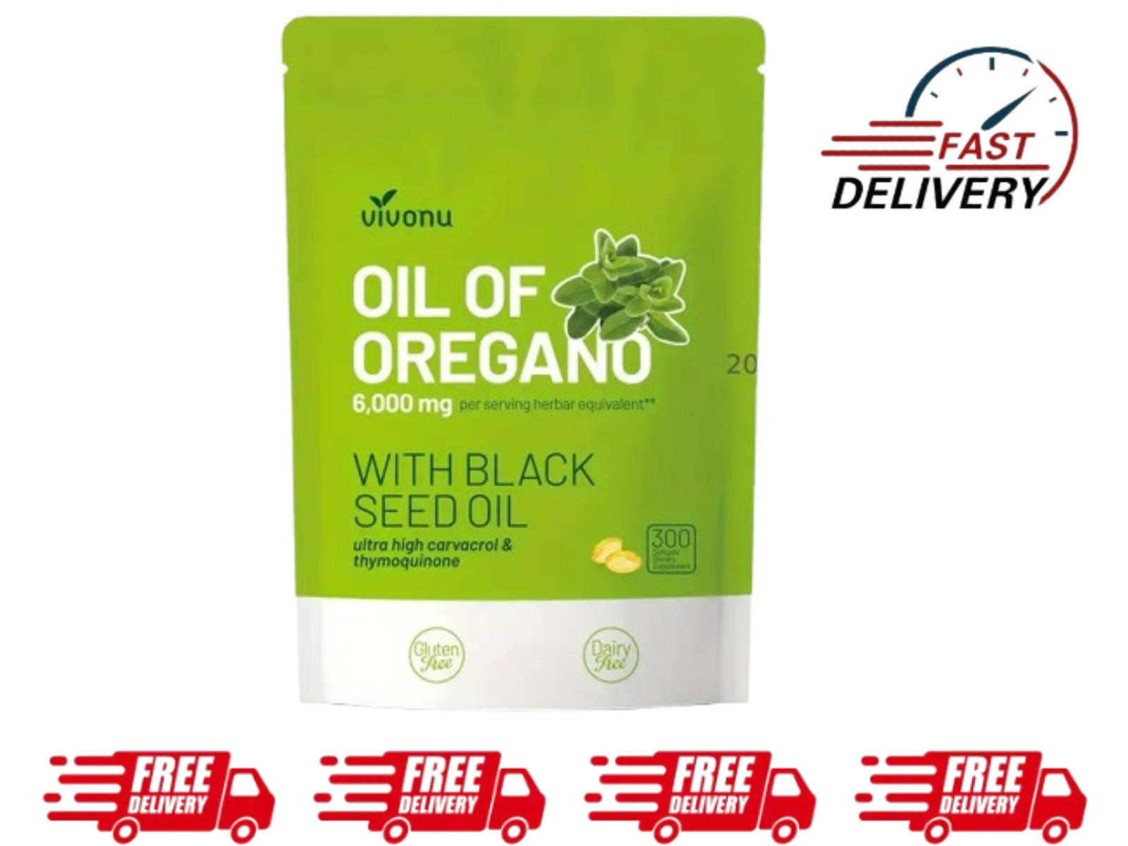 Of Oregano Softgels W/ Black Seed &ndash; 6000mg High Potency &ndash; 300 Count New