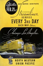 🚂 Retro Train Travel Poster - Chicago to LA Streamliner (1936) - 24x36”
