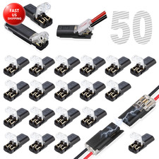 50Pcs Double Wire Plug in Connector, LED Light Strip Low Voltage Connectors 2 Pi