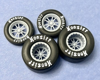 Resin 15/17 Scale in.  Weld S70  Wheels With Hoosier Drag Slicks 1/24,1/25