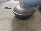 VTG Lodge USA 8 CF 10 1/4" Cast Iron Deep Fryer Skillet W/Lid. 3 Notch Bottom.