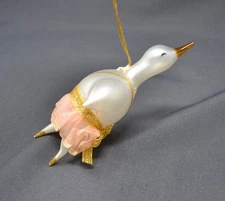 Vintage De Carlini Dancing Goose Duck Ballerina Tutu Italian Art Glass Ornament