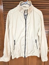 Tommy Bahama Jacket M Beige Full Zip Coastal Casual Lightweight Golf