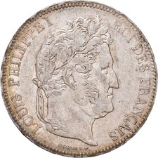 [#972475] Coin, France, Louis-Philippe, 5 Francs, 1833, Toulouse, EF, Sil, ver