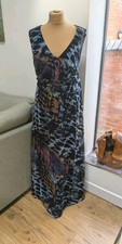 TOGETHER Maxi Dress Size 20 Long wedding holiday abstract animal print black mix