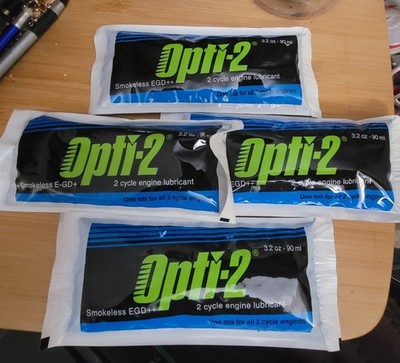 4 Pouches Opti-2 Engine Oil 2 Cycle Mix 2.5 Gallon- 3.2oz Pouch Enviro 20056