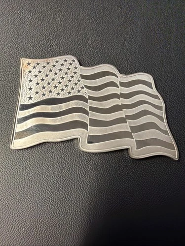 Old Glory American Flag by SMI 1 oz .999 Silver Bullion Security Art Bar