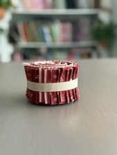 Henry Glass Kim Diehl Garnets and Gingham Jelly Roll 24 Strips Red Cream Cotton