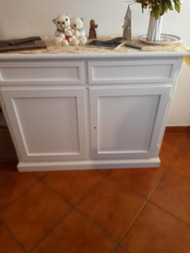 CREDENZA MADIA DISPENSA ARTE POVERA BIANCO OPACO 2 PORTE CLASSICO 105x42x85H - Photo 4 sur 4
