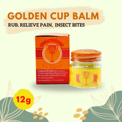 Golden Cup balm Rub, Relief pain, sprains, Insect bites 12 grams