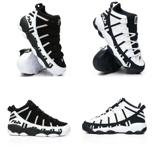 fila spaghetti white black