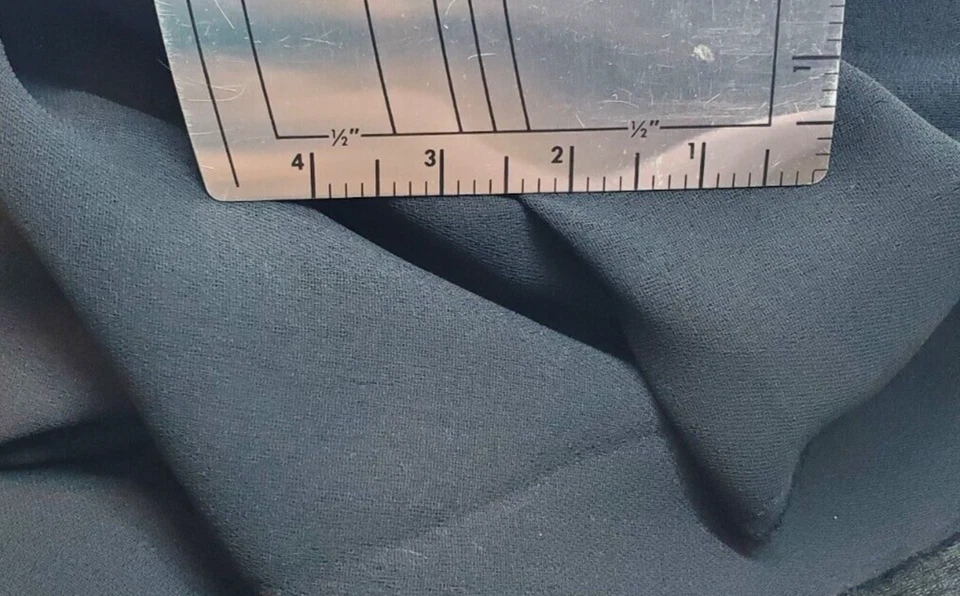 Crepé Black Shot 5 yardas x 46" rayón/poli transparente de colección nuevo/cortina sin cortar/vestido/tela Foto 2 de 4