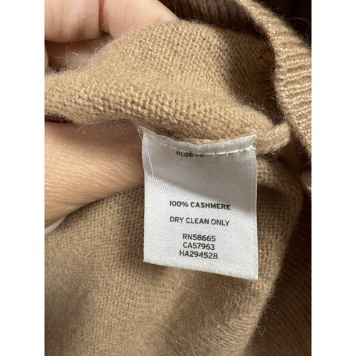 Halogen Tan Cashmere Sweater Quiet Luxury Minimalist Old Money Equestrian Work M - Picture 3 of 5