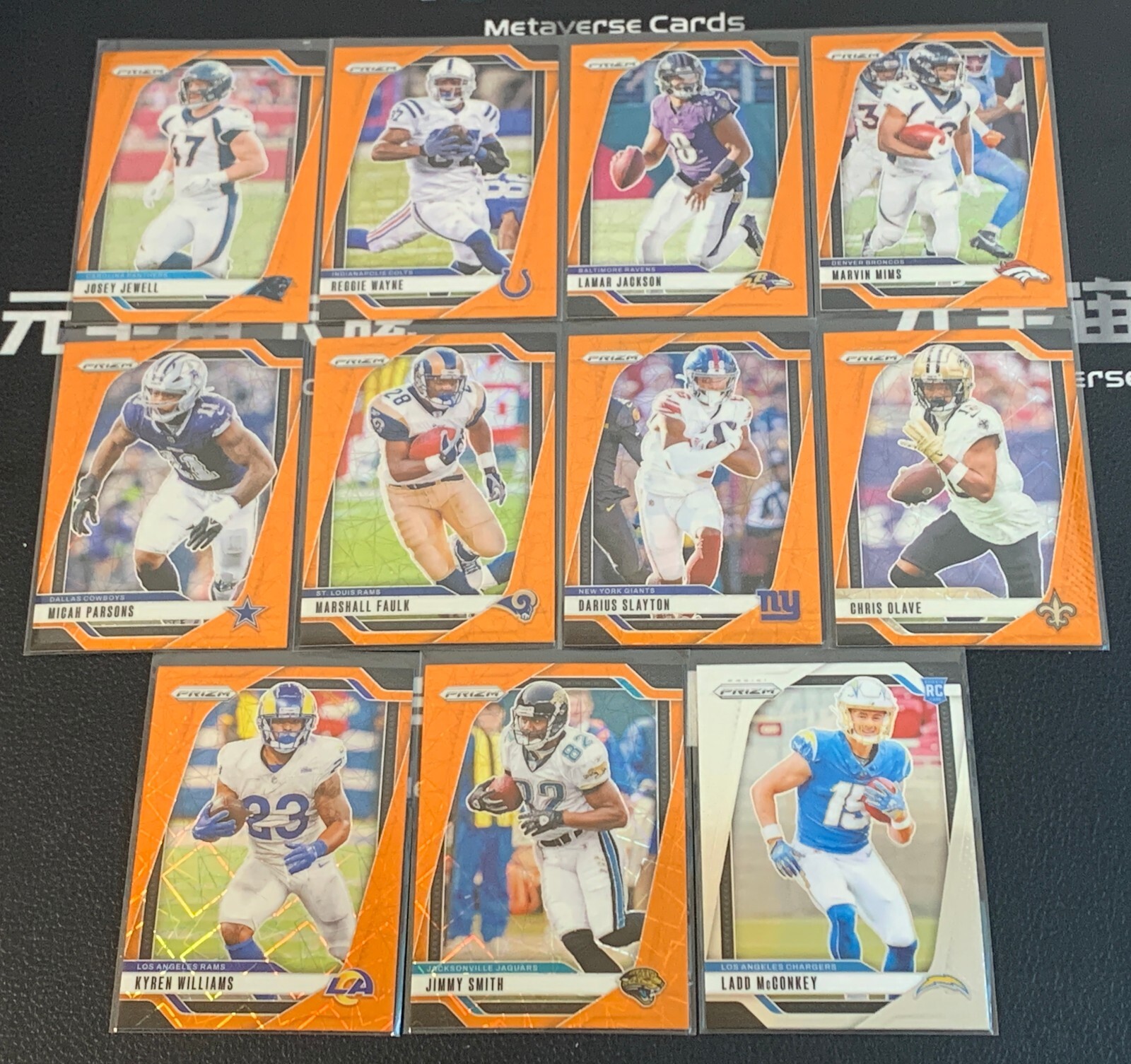 Lot 10 2024 Prizm Orange Laser Micah Parsons Jimmy Smith Lamar Jackson