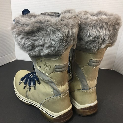 SANTANA Canada Melita Winter Boots Brown/gray Weatherproof Fur-Lined Zip 8.5(39) - Picture 6 of 13