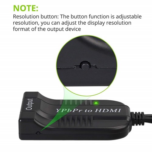 Component YPbPr to HDMI TV Adapter RGB Converter Adapter R / L Audio Output - Picture 5 of 10
