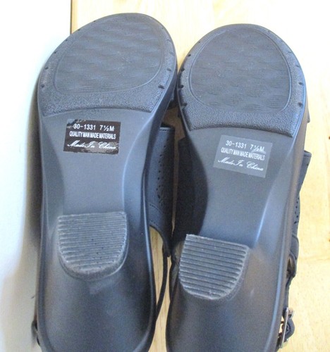 NIB Easy Street Comfort Wave Linda Womens Black Faux Leather Wedge Sandals, 7.5M - Picture 10 of 12