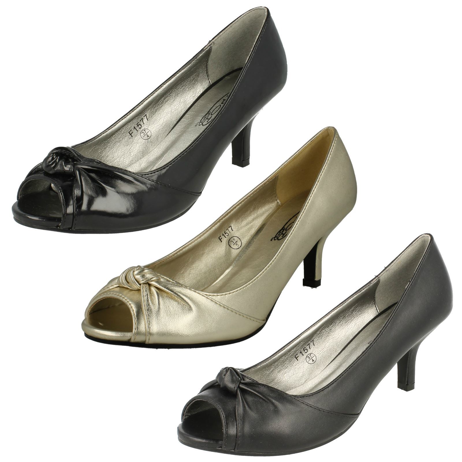 Ladies Spot On Heeled Peeptoe Sandal Ladies Spot On Heeled Peeptoe Sandal