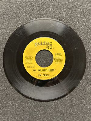 45 rpm Vintage 7  Vinyl Single Hit Record Jim Croce Bad Bad Leroy Brown Footstep