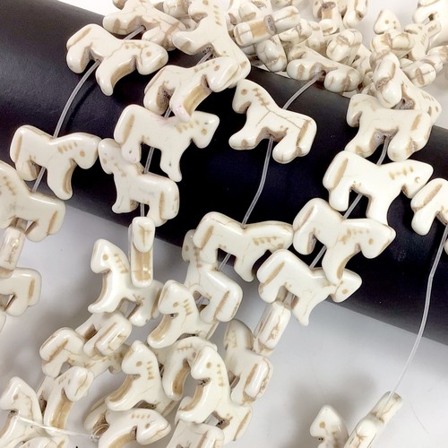 Howlite Zuni Horse Bead Magnesite Turquoise Loose Beads 24pcs Horse Pendant 15" - Picture 86 of 94