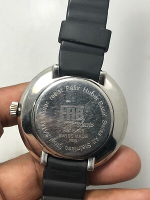 Vintage Felix Huber Basel F-505 World Time Black Dial Quartz