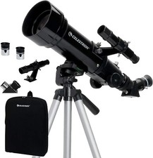 Travel Scope 70mm Portable Refractor Telescope Kit with Tripod  Backpack, Black