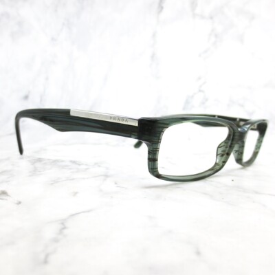 Prada VPR 01M ZXE-1O1 Eyeglasses Green Rectangle Full Rim