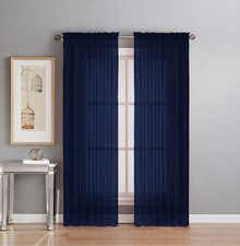 2 Piece Fully Stitched Sheer Voile Window Pan...