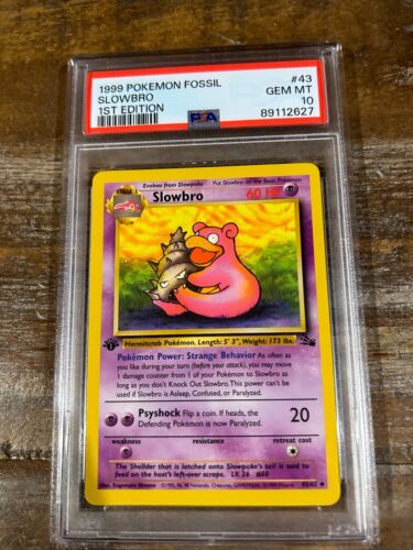 Pokemon 1999 Fossil SLOWBRO 1st Edition #43 PSA 10 Gem Mint RARE