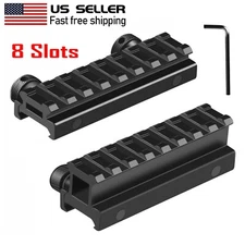 8 Slots Rifle Riser Scope Low High Adaptor Mount Base Rail 20mm Picatinny Rail