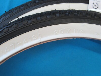 Retro Schwinn 20 x 1-3/4 White Wall Tires (47-419) For S-7