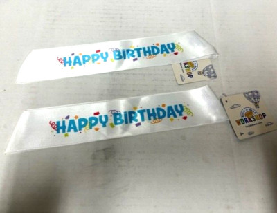 *LOT OF 2* Build-A-Bear Workshop Happy Birthday Sash- NEW WITH TAGS