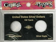 Capital Holder Display Case For Silver Dollar + Morgan 100 Year Set Meteor Black