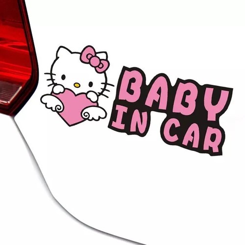 Hello kitty Baby on board baby in car van window JDW VINYL decal