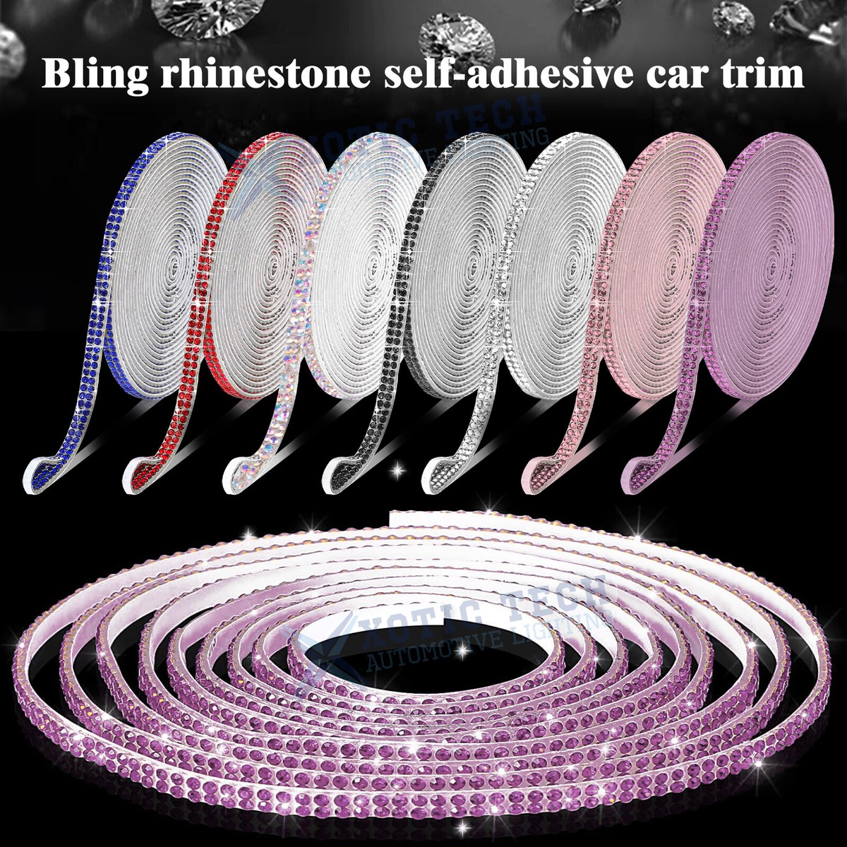 Ohleats Bling Car Trim Self-Adhesive Strip - 16.4 Ft Crystal Rhinestone Decoration For Dashboard & Exterior - View #10