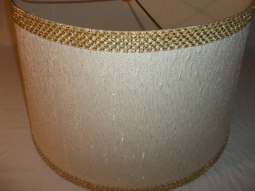 Vtg MCM Large Textured Fabric Drum Lamp Shade 13 1/2 Tall 22 1/2" & 18" Diameter - Picture 11 of 19