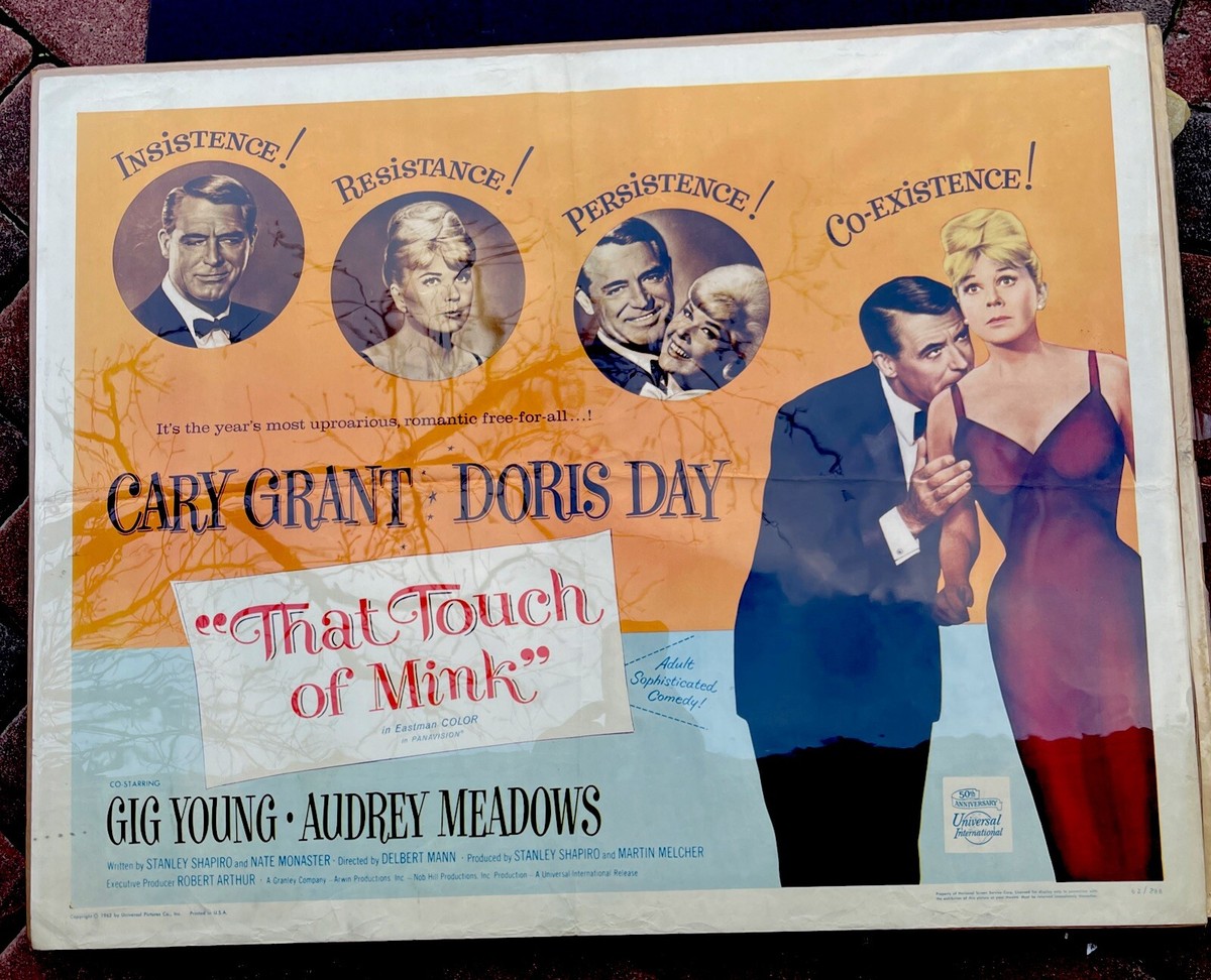 THAT TOUCH OF MINK - 1/2 HALF SHEET Movie Poster Doris Day Cary