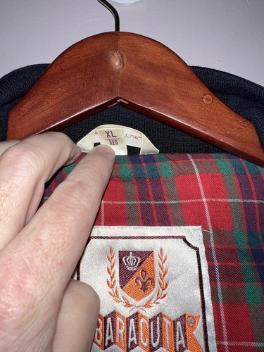 VINTAGE ORIGINAL BARACUTA G9 PLAID LINED HARRINGTON JACKET faded black XL - Picture 6 of 8