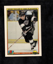 1990 Dave Taylor Bowman Hockey Hat Trick Insert Glossy Los Angeles Kings