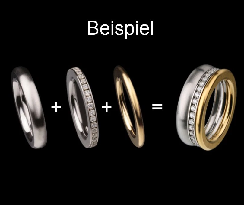 Ernstes Design Ring ED vita Vorsteckring schmaler Ring 2 mm mit Stein R268  - Bild 2 von 4