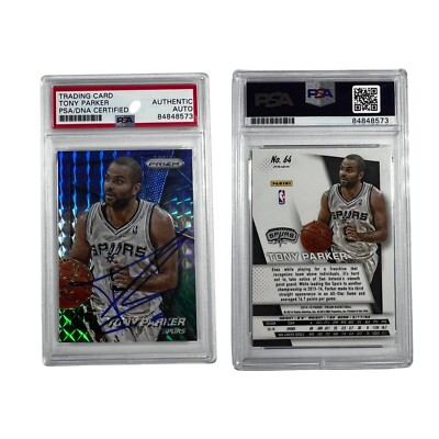その他 TONY PARKER auto 2014-15 Tony Parker Panini Prizm Blue Green #64 Autographed PSA