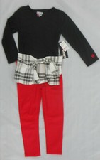 Girls Limited Too 44 2pc Black, White  Red Set Sizes 4 - 6X