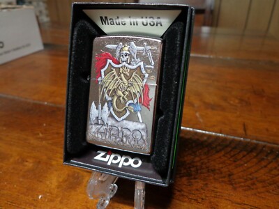 SKULL WARRIOR FIGHTER DRAGON SHIELD FANTASY ZIPPO LIGHTER MINT IN BOX
