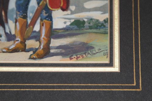 Edouard Detaille pair of original small paintings. 1867 image 3 1/2" x 5 1/2" - Picture 11 of 12